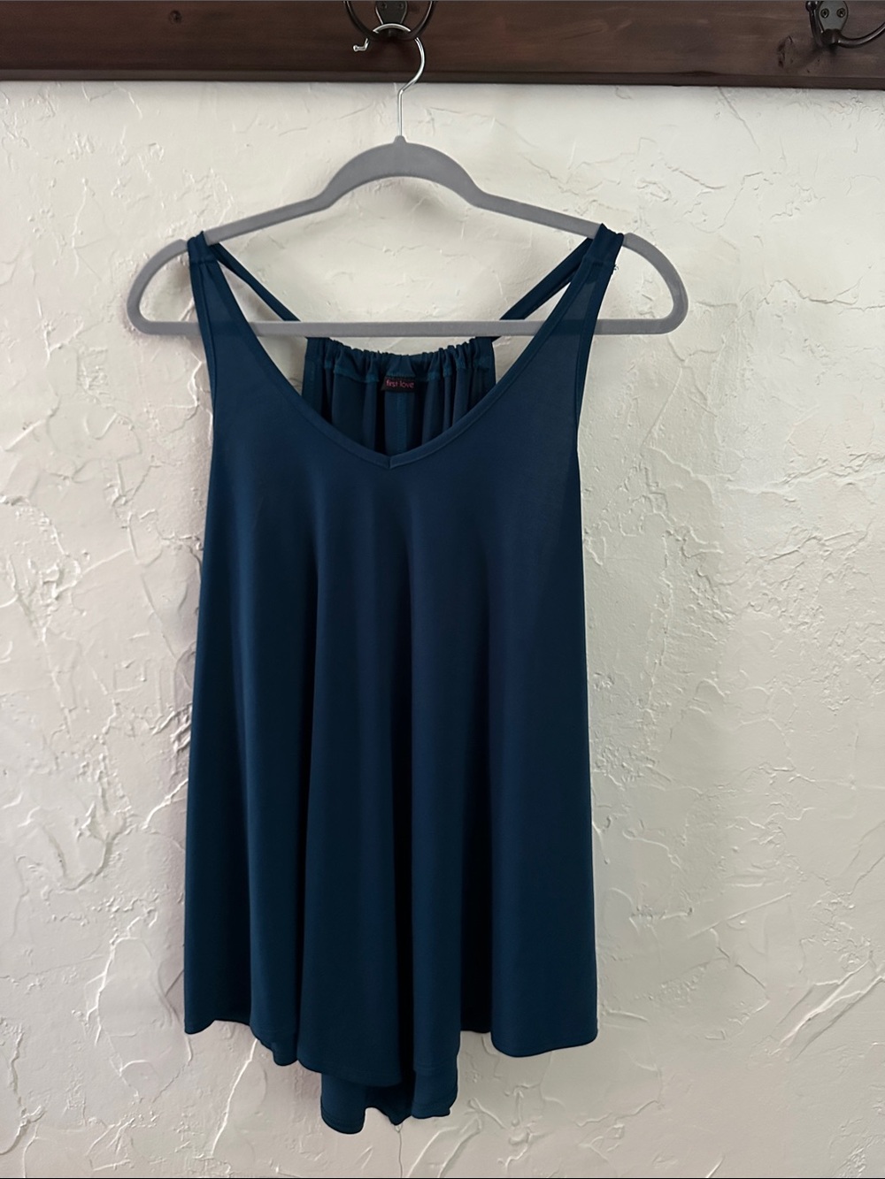 First Love Navy V-Neck Double Strap Camisole